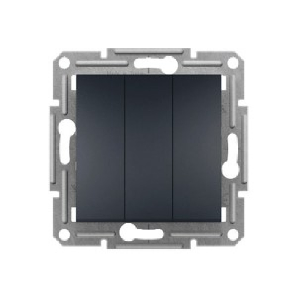 Вимикач триклавішний Schneider Electric Asfora Антрацит EPH2100171